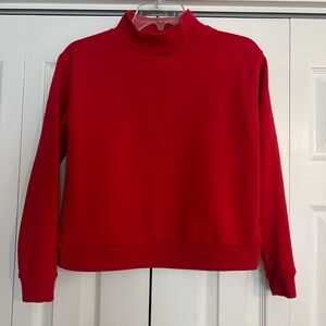 CrewCuts kids red mock neck long sleeve sweatshirt cotton blend size xlg